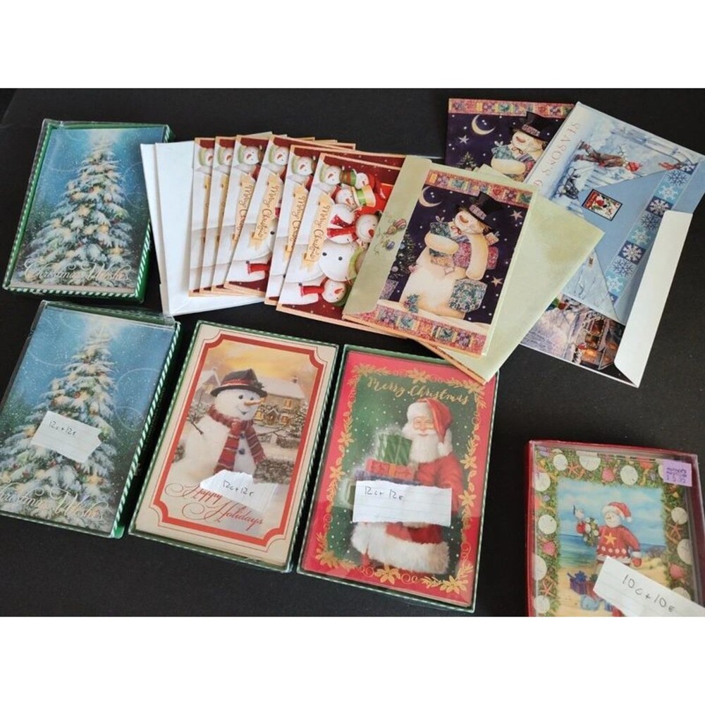 140 pcs vintage Christmas holidays postcards 70 cards + 70 envelopes, assorted